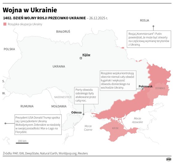 Tak wyglądała sytuacja na Ukrainie w 1402 dniu wojny