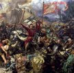 Fragment najsłynniejszego obrazu Matejki „Bitwy pod Grunwaldem“, zajmującego 42 mkw. powierzchni