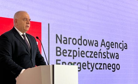 Jacek Sasin, minister aktywów państwowych podczas konferencji dot. powstania NABE