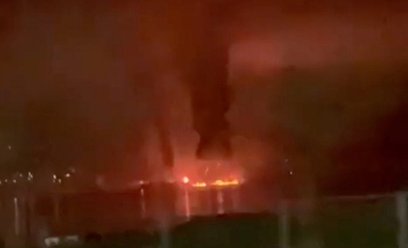 Pożar rosyjskiego terminalu nad Morzem Czarnym. Słupy ognia widoczne z kosmosu