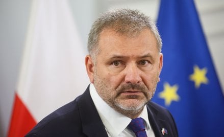 Minister sprawiedliwości, prokurator generalny Waldemar Żurek podczas konferencji prasowej w siedzib
