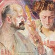Jacek Malczewski, Autoportret z muzą trzymającą berło i serce, 1904, olej