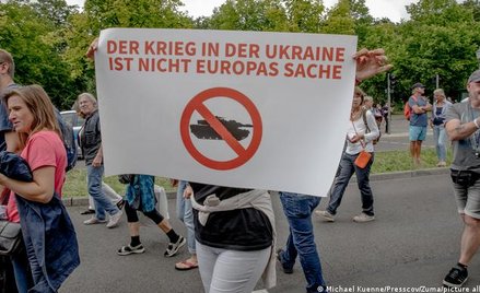 Demonstracja w Berlinie przeciwko dostawom broni dla Ukrainy