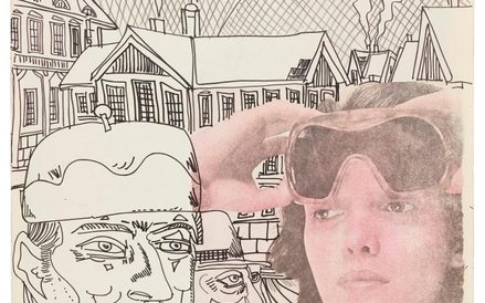 Edward Dwurnik, Ładne gogle, z cyklu Szczawnica, 1975, technika mieszana