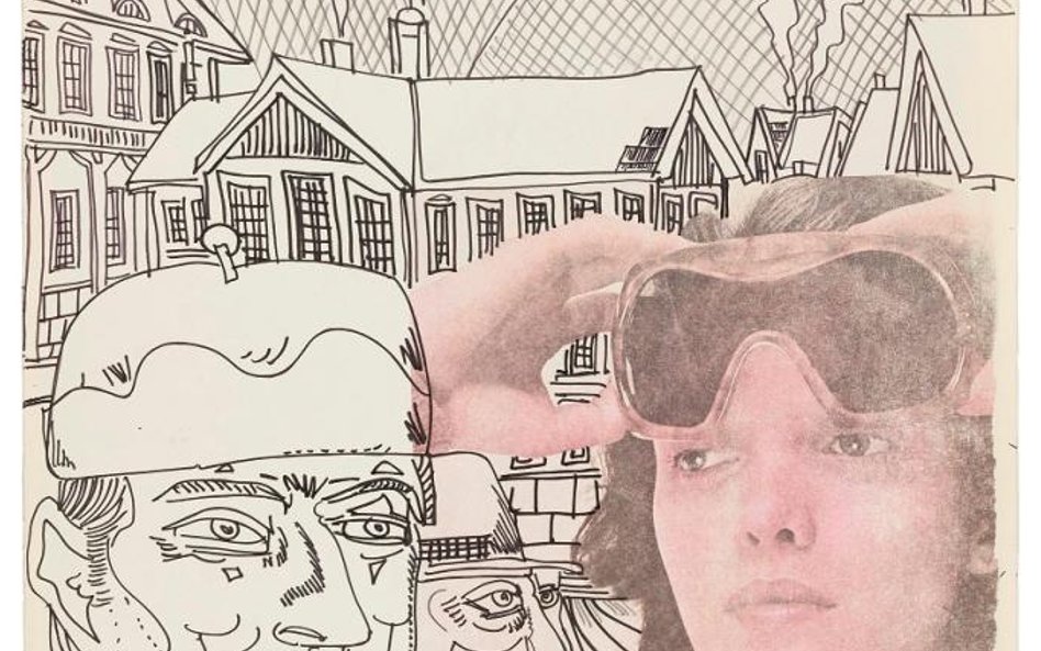 Edward Dwurnik, Ładne gogle, z cyklu Szczawnica, 1975, technika mieszana