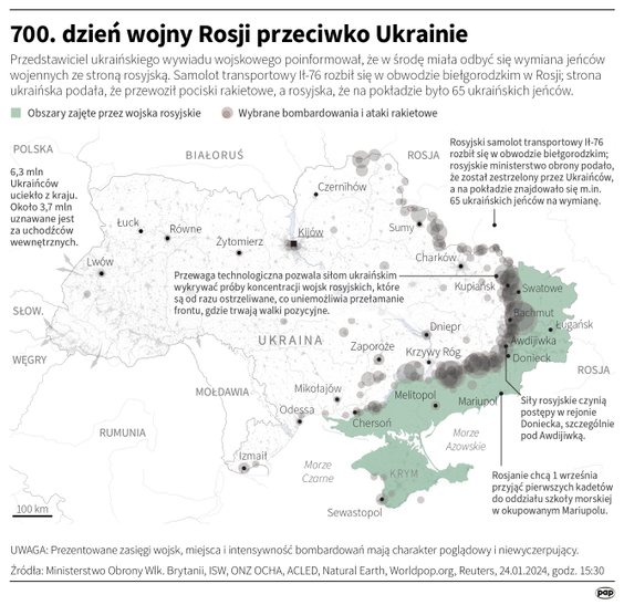 Tak wyglądała sytuacja na ukraińskim froncie w 700. dniu wojny Rosji z Ukrainą