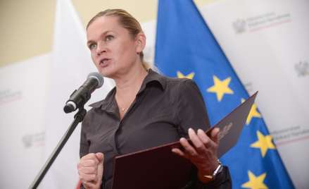 Warszawa, 27.09.2024. Minister edukacji Barbara Nowacka podczas konferencji prasowej "Profil absolwe