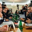 Przewodniczący SLD Grzegorz Napieralski i minister finansów Jacek Rostowski podczas wczorajszej deba