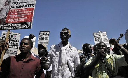 Imigranci z Afryki protestują w Atenach przeciwko rasistowskim atakom