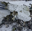 The wreckage of the downed Il-76 plane
