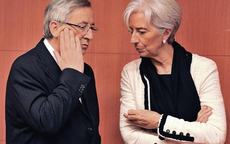 Jean-Claude Juncker, przewodniczący Eurogrupy oraz Christine Lagarde, szefowa MFW spierali się na te