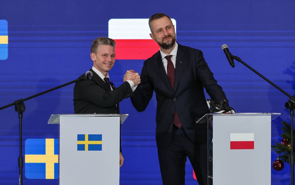 Wicepremier, minister obrony narodowej Władysław Kosiniak-Kamysz i minister obrony Szwecji Pal Jonso