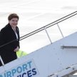 Premier Beata Szydło na lotnisku przed wylotem do Berlina