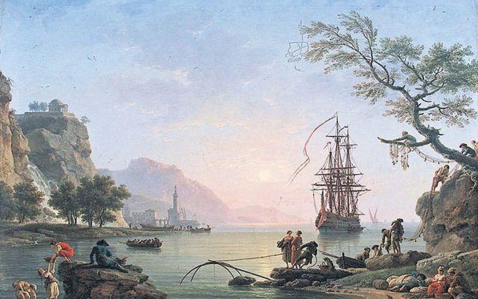 Claude-Joseph Vernet „Poranek” (1774). Główny pejzażysta Francji nosił tytuł „królewskiego marynisty