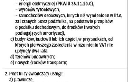 Podatnicy, którzy nie mogą korzystać ze zwolnienia podmiotowego z VAT