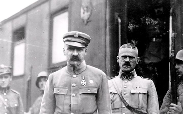 Białoruś, 20 kwietnia 1920. Józef Piłsudski z gen. Władysławem Jungiem, dowódcą 15 Dywizji Piechoty 