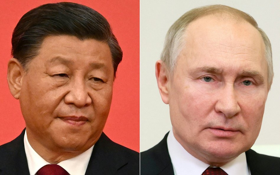 Prezydent Chin Xi Jinping i prezydent Rosji Władimir Putin