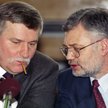 Prezydent Lech Wałęsa i Andrzej Drzycimski podczas obrad Krajowego Porozumienia Komisji Zakładowych 