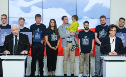 Konferencja prasowa Jarosława Kaczyńskiego i Elżbiety Witek