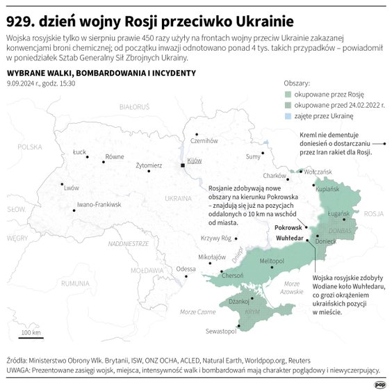 Tak wyglądała sytuacja na froncie w 929 dniu wojny