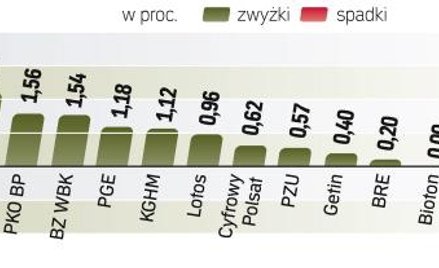 WIG20 dzięki udanej końcówce sesji zyskał aż 1,26 proc. Indeksy w Warszawie zakończyły dzień wzroste