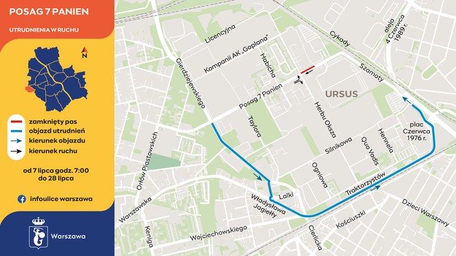 Utrudnienia na ul. Posag 7 Panien