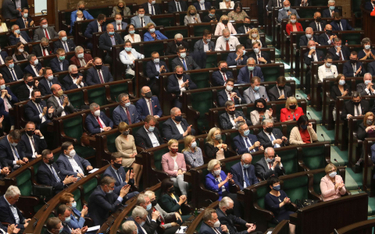 Posłowie na sali obrad Sejmu. Układ sił zmieniłby się, gdy w wyborach wystartował Blok Centrowy