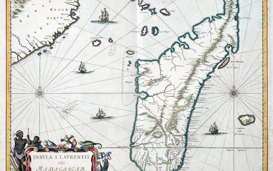 Ta mapa Madagaskaru została opublikowana w 1662 r. w „Atlas Maior” Joana Blaeu (1598–1673)