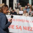 Sędzia Maciej Ferek podczas manifestacji w obronie sędziego Waldemara Żurka