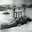 Japoński ciężki krążownik „Izumo” na rzece Huangpu w Szanghaju, 1937 r.
