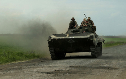 Ukraińscy żołnierze w obwodzie charkowskim, fotografia z 9 maja