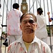 Poniedziałkowa demonstracja zwolenników Falun Gong w Londynie (fot: Shaun Curry)