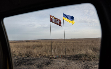 Ukraińska flaga w obwodzie donieckim, 2 stycznia 2023