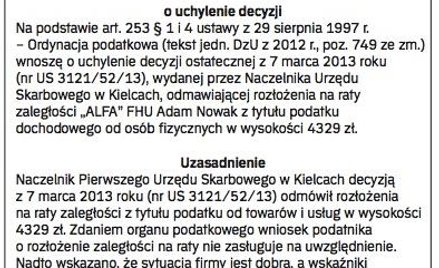 Wzór wniosku strony