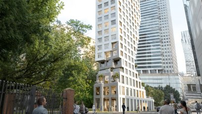 Projekt przygotowany przez pracownię JSK Architekci zakłada powstanie budynku o wysokości 105 metrów