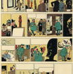 Strona z komiksu „Przygody Tintina. Pęknięte ucho” z 1956 roku. Kolekcja Studio Hergé.
