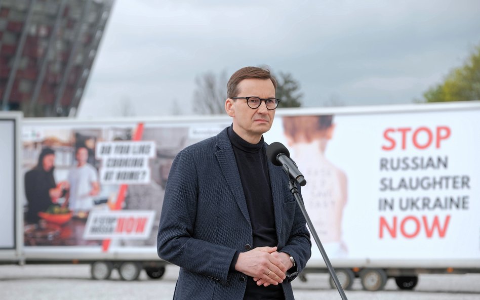 Morawiecki zapowiedział akcję billboardową „Stop Russia Now”