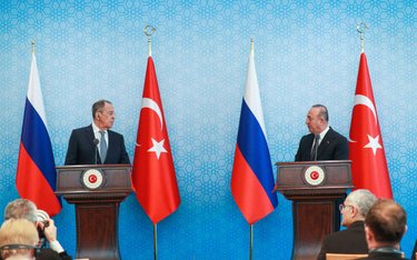 Wizyta ministra spraw zagranicznych Rosji w Ankarze. Siergiej Ławrow i Mevlut Cavusoglu, 7 kwietnia 