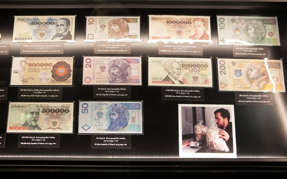 Banknoty z okresu inflacji z początku lat 90-tych XX wieku i ich odpowiednikami po przeprowadzeniu d