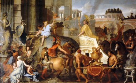 Triumfalny wjazd Aleksandra Macedońskiego do Babilonu – obraz Charles’a Le Bruna z 1665 r.