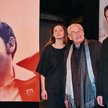 Andrzej Wajda z aktorami Agnieszką Grochowską (Danuta Wałęsa) i Robertem Więckiewiczem (Lech Wałęsa)