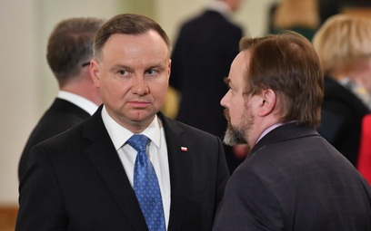 Prezydent RP Andrzej Duda (z lewej) i szef jego gabinetu Paweł Szrot