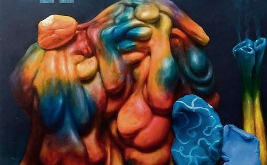 "Marcin Zawicki &quot;II&quot; 2018, olej, płótno, 100×100 cm, dzięki uprzejmości Galerii m2"