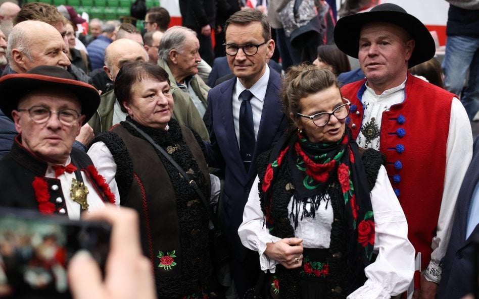 Mateusz Morawiecki w czasie spotkania ze zwolennikami w Bielsku-Białej