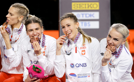 Polki z brązowymi medalami mistrzostw świata. Od lewej: Iga Baumgart-Witan, Kinga Gacka, Natalia Kac