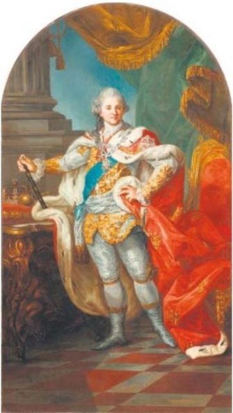 Portret króla Stanisława Augusta Poniatowskiego w stroju koronacyjnym.