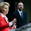 Przewodnicząca Komisji Europejskiej Ursula Von der Leyen i szef Rady Europejskiej Charles Michel