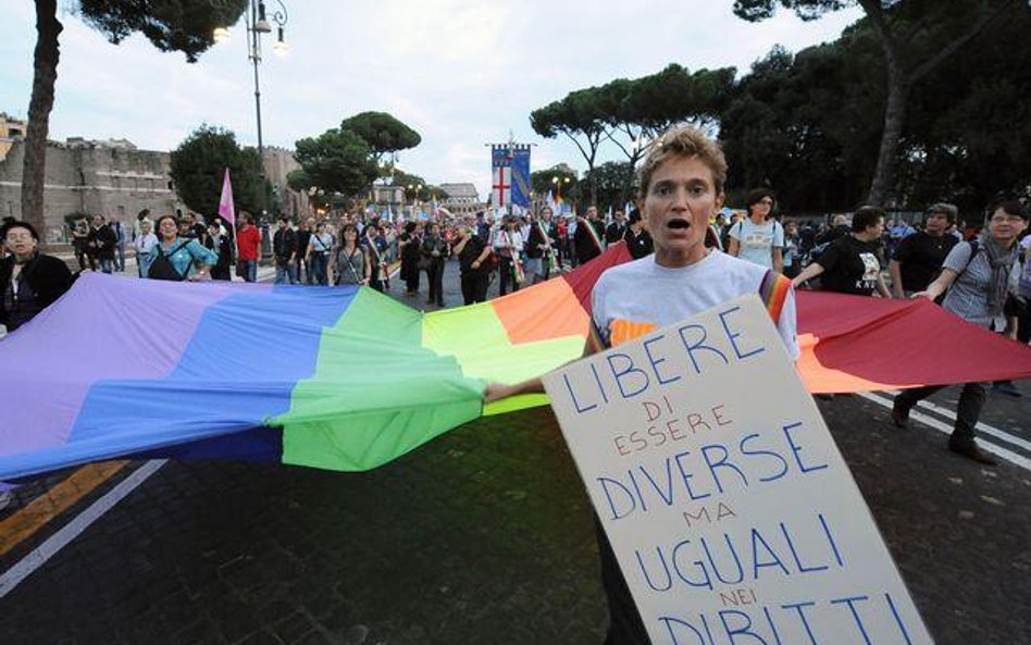 Manifestacja gejów w Rzymie