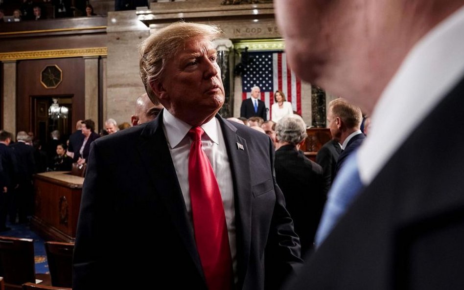 Donald Trump po wygłoszeniu orędzia o stanie państwa, które jest najważniejszym dorocznym wystąpieni