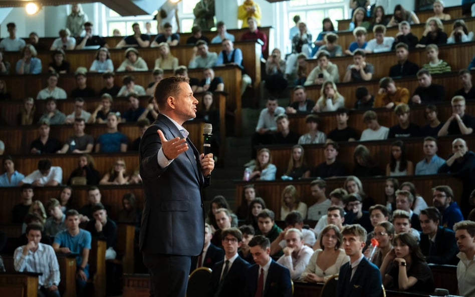 Rafał Trzaskowski w czwartek spotkał się ze studentami SGH